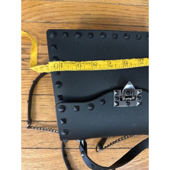 Black Studded Leather Top Handle Crossbody Bag – Rock-Chic Satchel - Picture 7 of 8